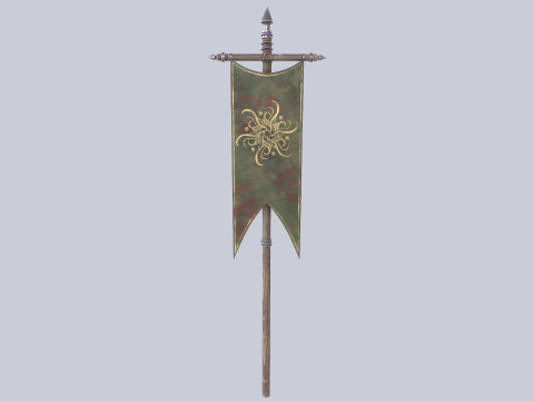 Fantasy war banner 3D Model