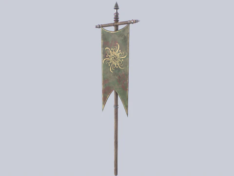 Fantasy war banner 3D Model