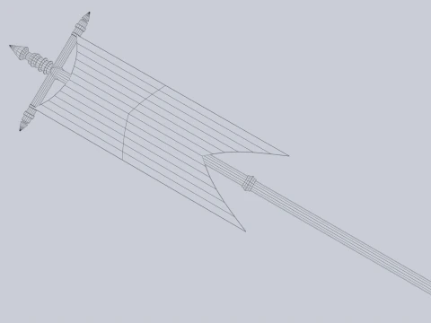 Fantasy war banner 3D Model