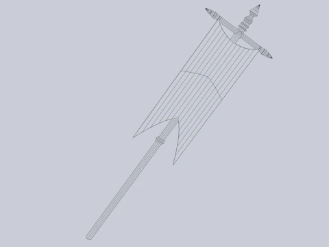 Fantasy war banner 3D Model
