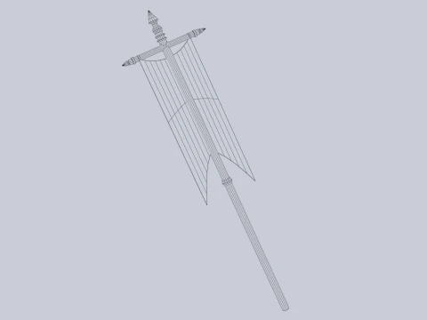 Fantasy war banner 3D Model