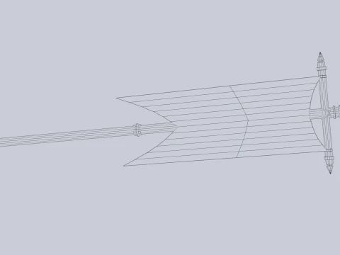 Fantasy war banner 3D Model