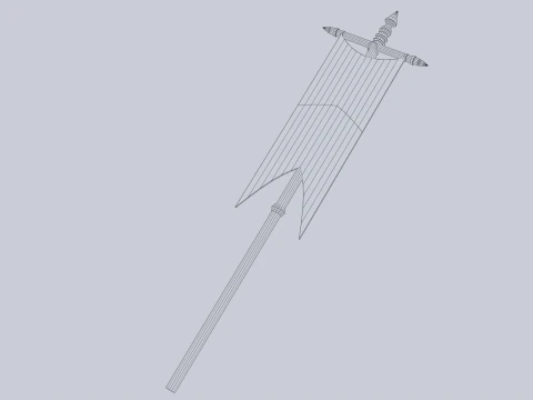 Fantasy war banner 3D Model