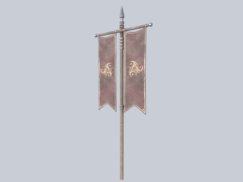 Fantasy war banner 3D 모델