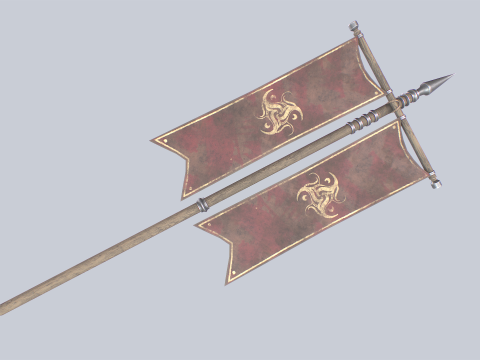 Fantasy war banner 3D 모델
