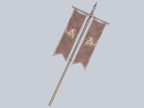 Fantasy war banner 3D 모델