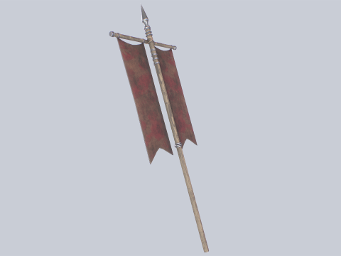 Fantasy war banner 3D 모델