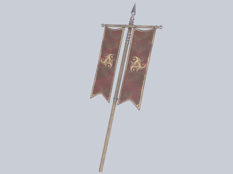 Fantasy war banner 3D 모델