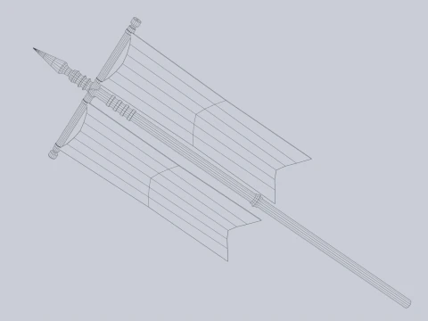 Fantasy war banner 3D Model