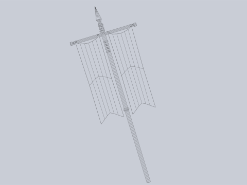 Fantasy war banner 3D 모델