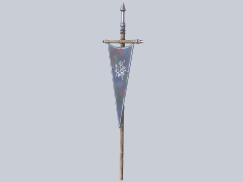 Fantasy war banner 3D Model