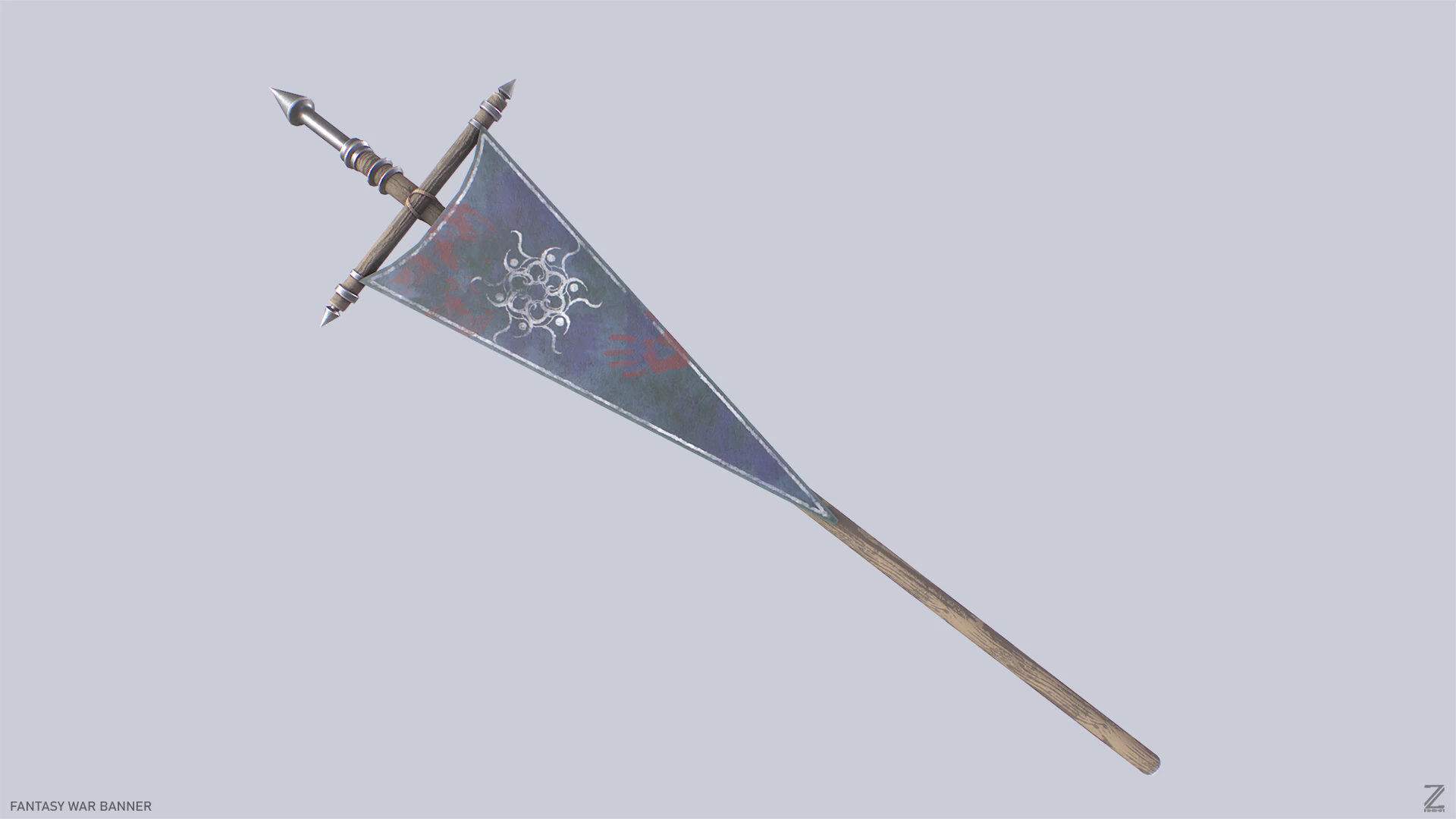 Fantasy war banner 3D Model .c4d .max .obj .3ds .fbx .stl .blend 