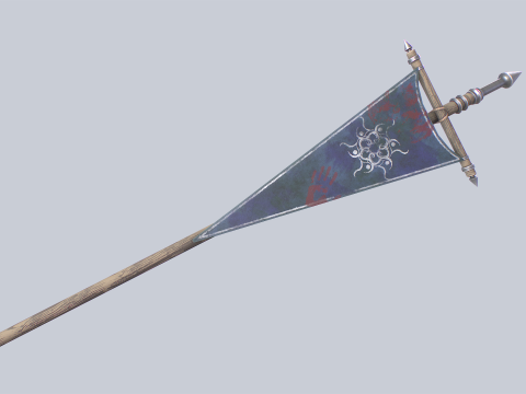 Fantasy war banner 3D Model