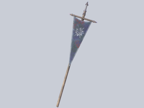 Fantasy war banner 3D Model