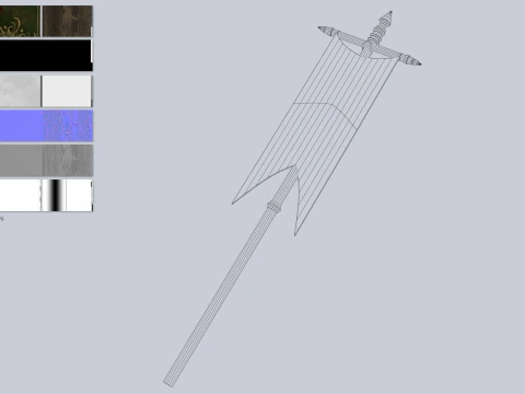 Fantasy war banner collection 3D Model