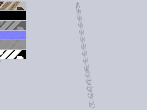 Wooden sword 3D Model