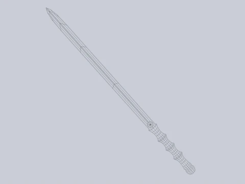 Wooden sword 3D Model
