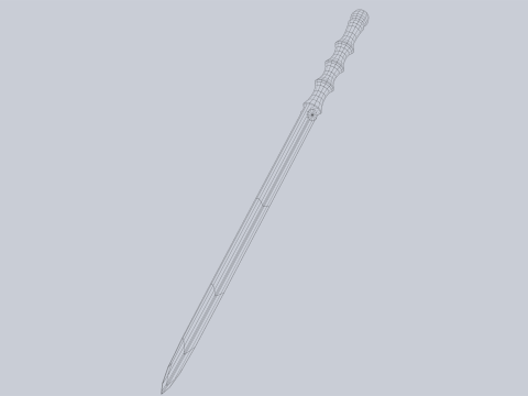 Wooden sword 3D मॉडल