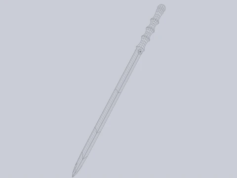 Wooden sword 3D Model