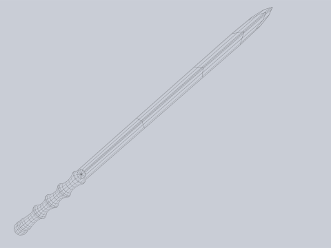 Wooden sword 3D मॉडल