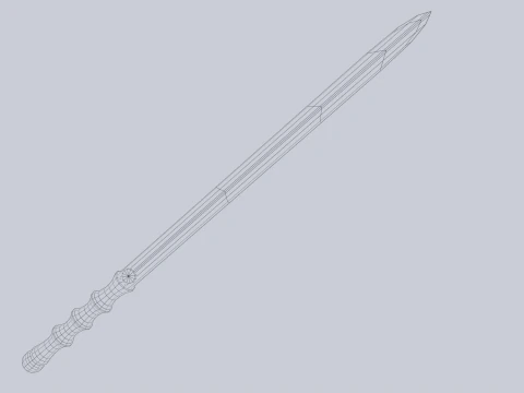 Wooden sword 3D Model