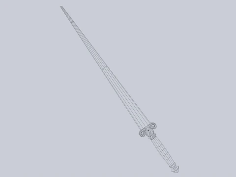 Wooden sword 3D Model