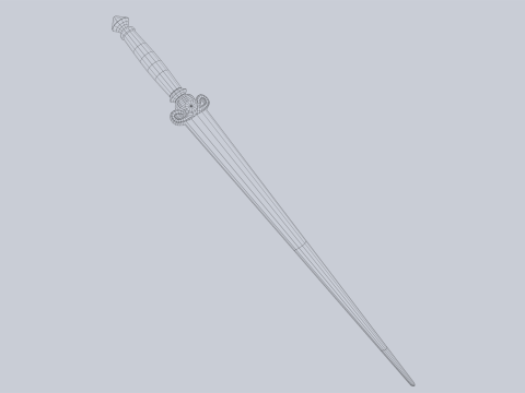 Wooden sword Model 3D
