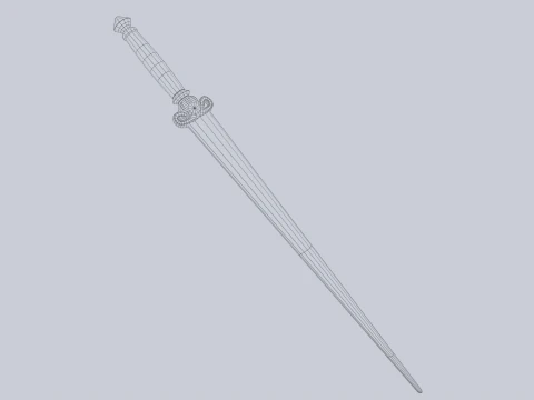 Wooden sword 3D Model