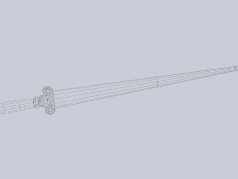 Wooden sword 3D Model