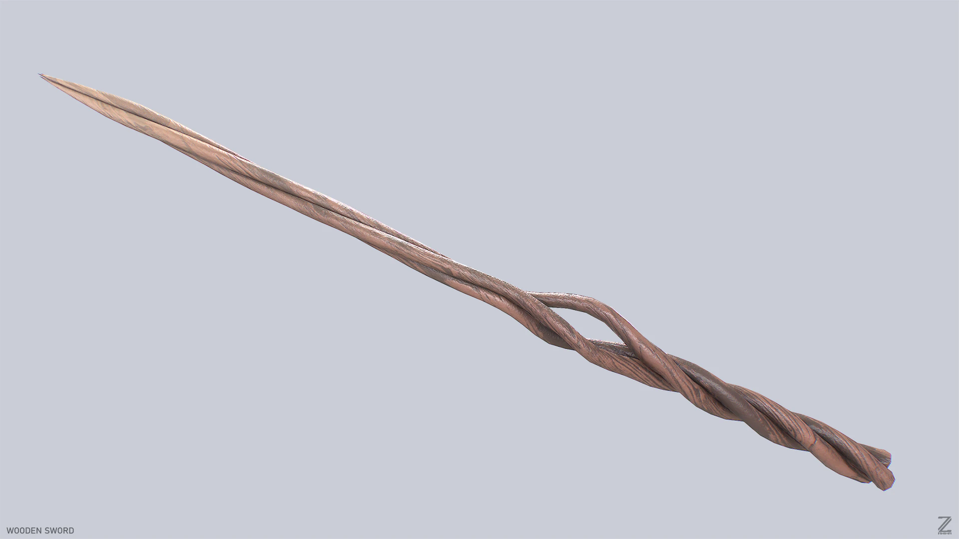 Wooden sword 3D Model .c4d .max .obj .3ds .fbx .stl .blend 