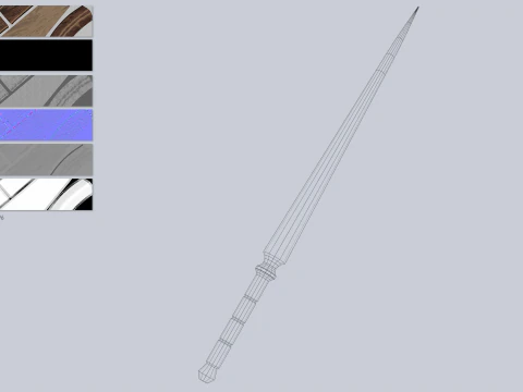 Wooden sword 3D Model