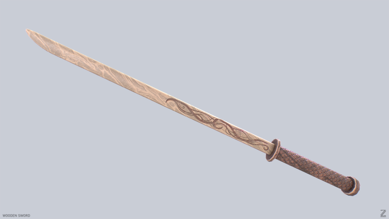 Wooden sword Modelo 3D .c4d .max .obj .3ds .fbx .stl .blend 