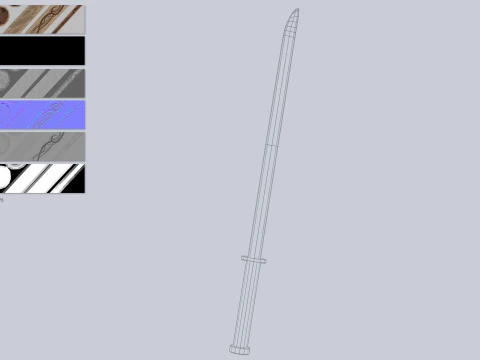 Spada di legno Modello 3D