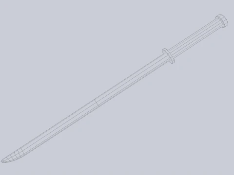 Spada di legno Modello 3D