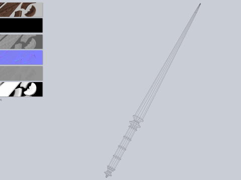 Wooden sword 3D Модель