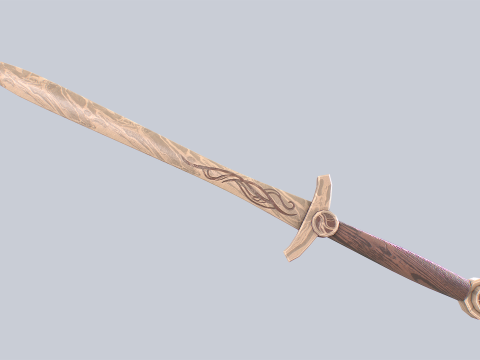 Wooden sword 3D Model