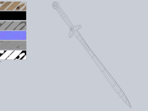 Wooden sword Modèle 3D
