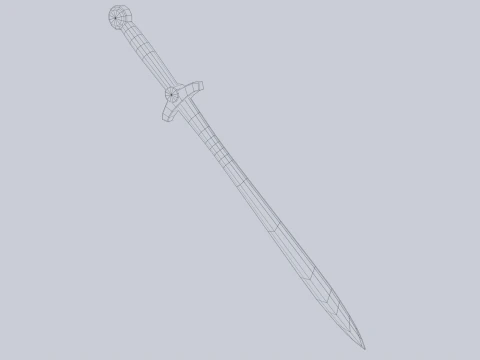 Wooden sword 3D Model