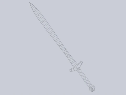Wooden sword 3D Model