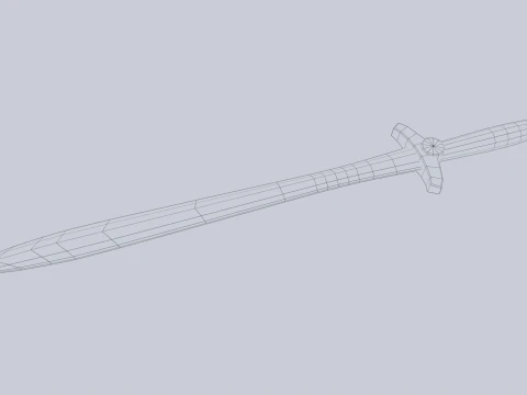 Wooden sword 3D Model