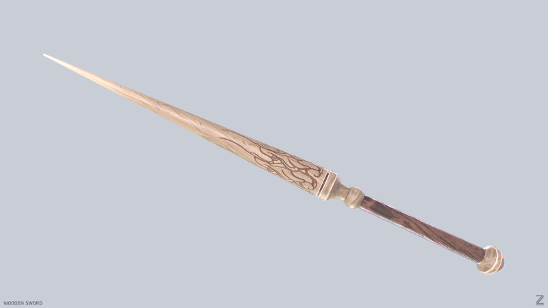 Wooden sword Modelo 3D .c4d .max .obj .3ds .fbx .stl .blend 