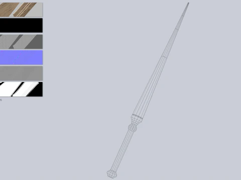 Wooden sword 3D Model