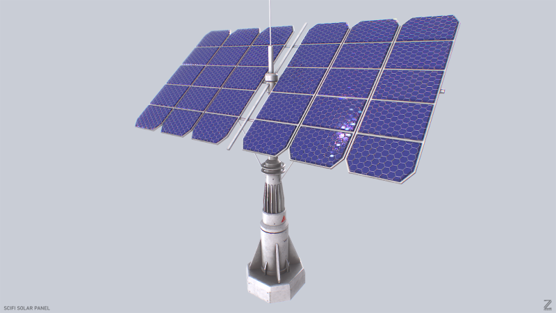 Scifi solar panel 3D 모델 .c4d .max .obj .3ds .fbx .stl .blend
