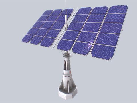 Scifi solar panel 3D Model
