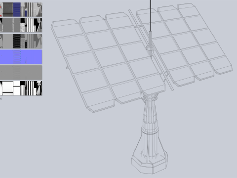 Scifi solar panel 3D 모델