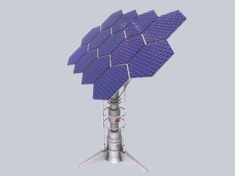 Scifi solar panel 3D Model