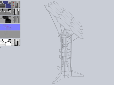 Scifi solar panel 3D Model