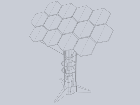 Scifi solar panel 3D Model