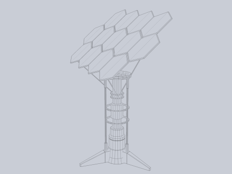 Scifi solar panel 3D Model