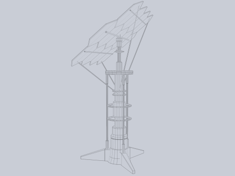 Scifi solar panel 3D Model